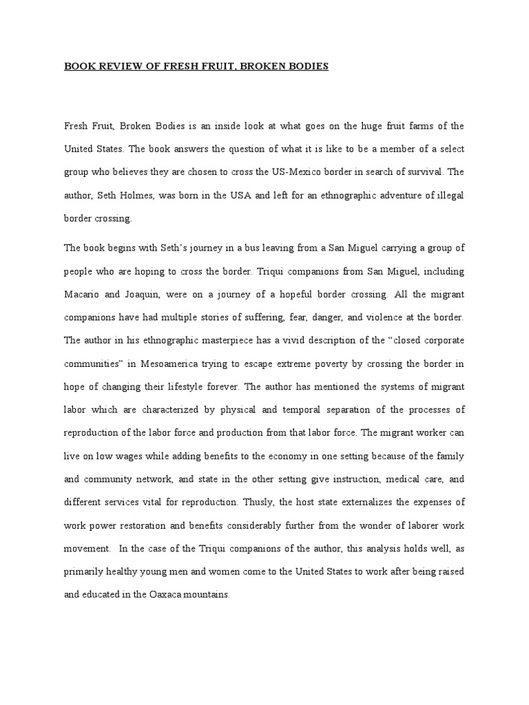 Book Review of Fresh Fruit, Broken Bodies PDF Human Migration Policy