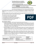 Module 5 - Cost Systems and Accumulation Job Order Costing