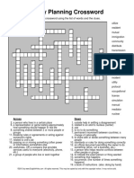 City Planning Crossword: Solve The Crossword Using The List of Words and The Clues