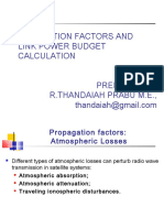 Propagation Factors and Link Power Budget Calculation