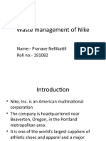 Waste Management of Nike: Name:-Pranave Nellikattil Roll No: - 191082