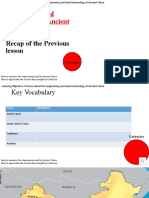 Engineering and Civilizationin Ancient China: Recap of The Previous Lesson