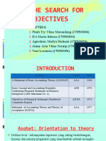 Teori Akuntansi Kel 6 THE SEARCH FOR OBJECTIVES ACCOUNTING