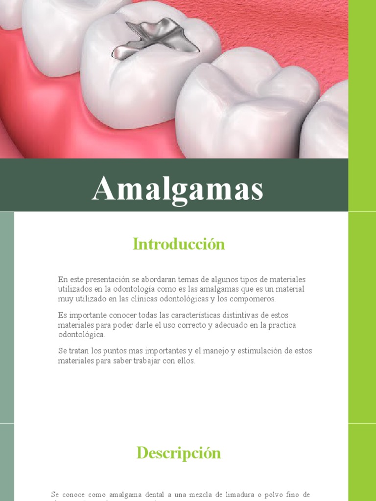 Composición y usos de amalgamas dentales | PDF | Mercurio (Elemento ...