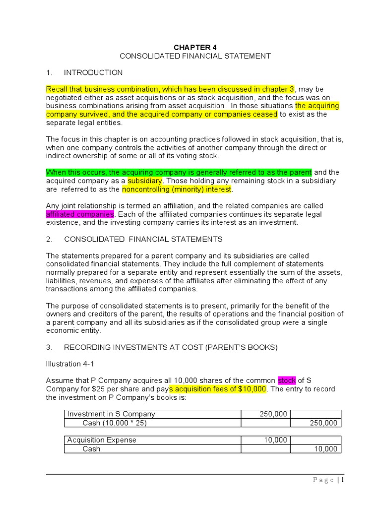 4 Chapter 4 Consolidated Financial Statement | PDF | Book Value ...