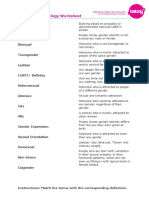 LGBTI Terminology Worksheet