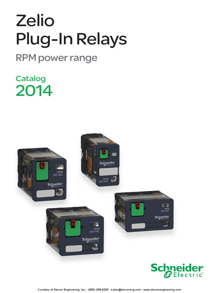 Zelio Plug-In Relays: RPM Power Range | PDF | Relay | Electrical Connector
