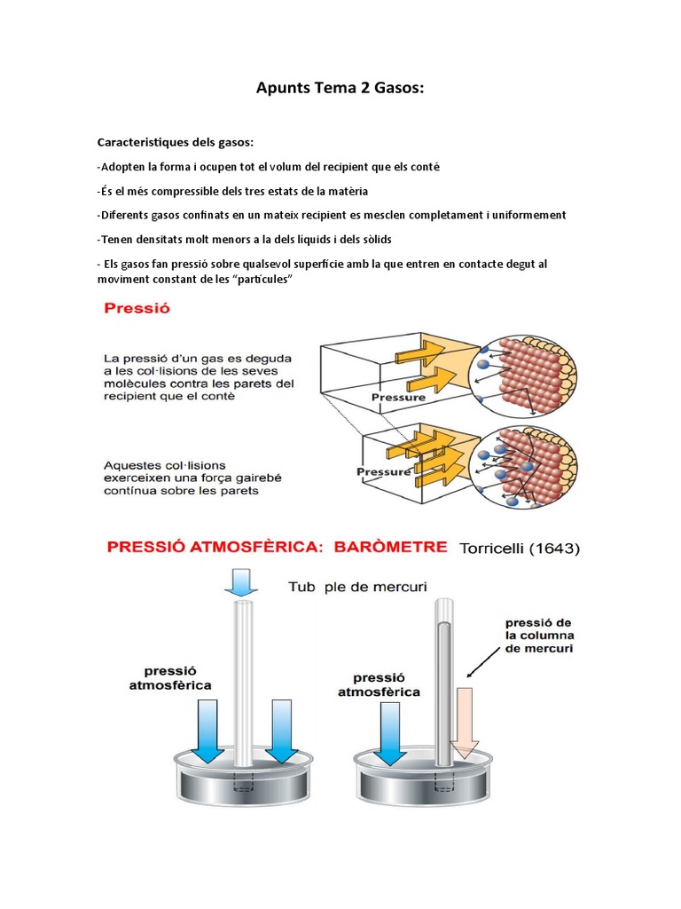 Apunts Tema 2 Gasos | PDF