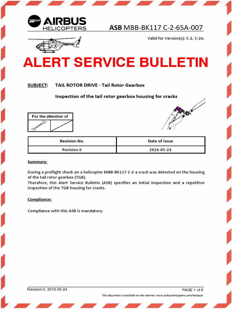 Alert Service Bulletin ASB MBBBK117 C265A007 PDF Helicopter
