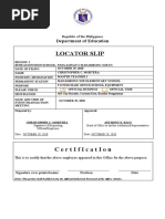 Locator Slip: Department of Education