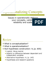 Operationalizing Concepts: Issues in Operationally Defining Your Concepts, Validity, Reliability and Scales