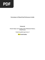 Determinants of Mutual Funds Performance in India