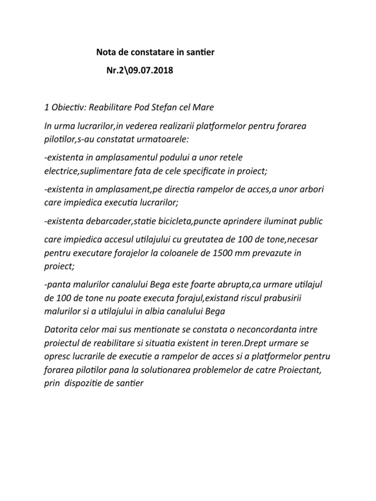 Nota de Constatare | PDF