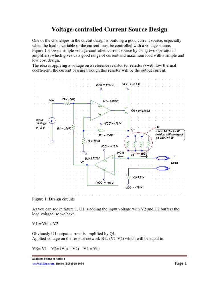 Voltage-Controlled Current Source Design | PDF