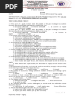 Applied Economics 11: Answer For Each Item. STRICTLY NO ERASURES ALLOWED