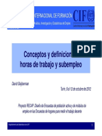 Conceptos y Definiciones: Horas de Trabajo y Subempleo: Centro Internacional de Formación