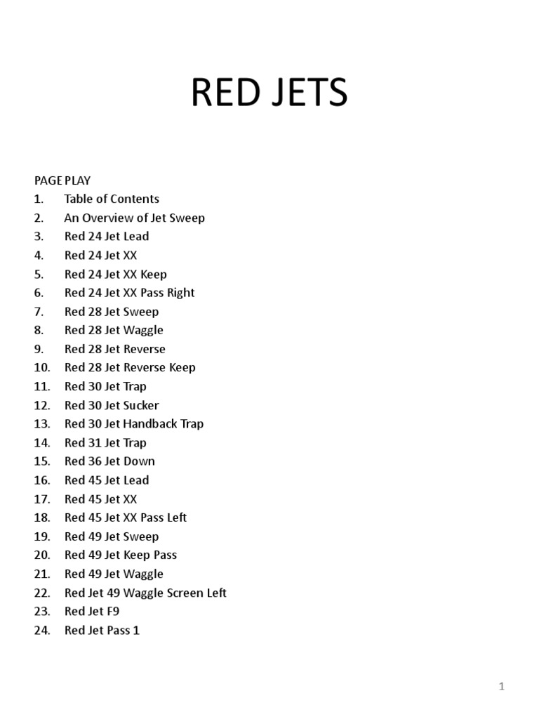 Red Jet Sweep Playbook Guide | PDF | Team Sports | Sports Rules And ...