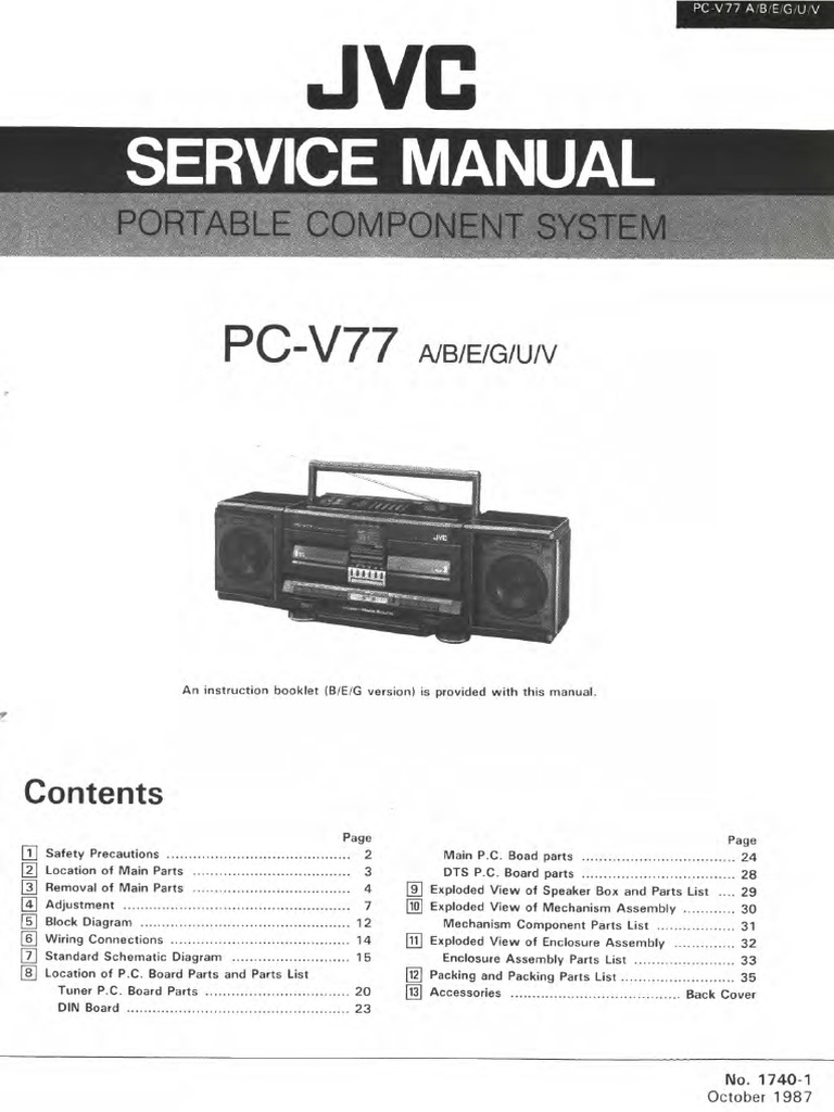 Jvc Pcv 77 Service Manual Pdf Frequency Modulation Hertz