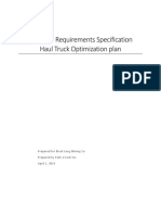 Software Requirements Specification Haul Truck Optimization Plan