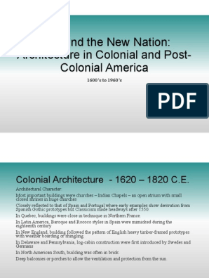 Colonial and Post Colonial America, PDF, Buildings And Structures