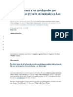 PJ Reduce Penas A Los Condenados Por Muerte de Dos Jóvenes en Incendio en Las Malvinas