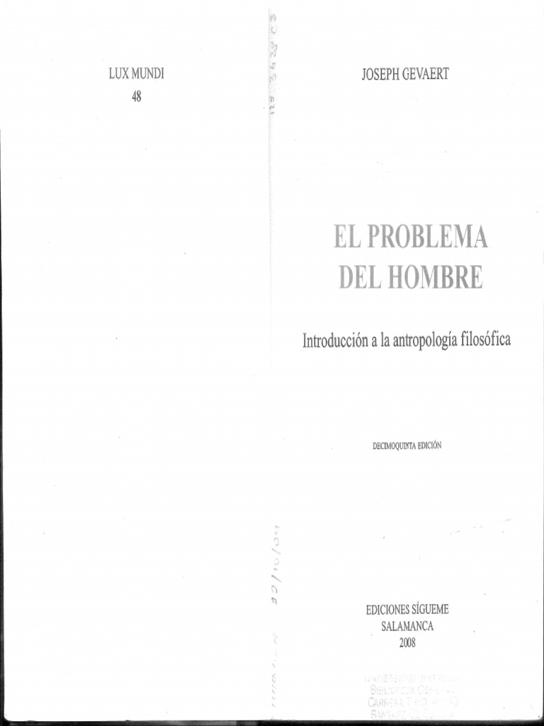 El Problema Del Hombre PDF | PDF