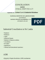 Conciliation Under The Industrial Disputes Act of Sri Lanka