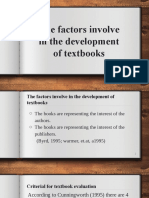 The Factors Involve in The Development of Textbooks