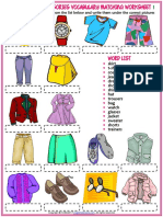 clothes and accessories vocabulary esl matching exercise worksheets for kids.pdf