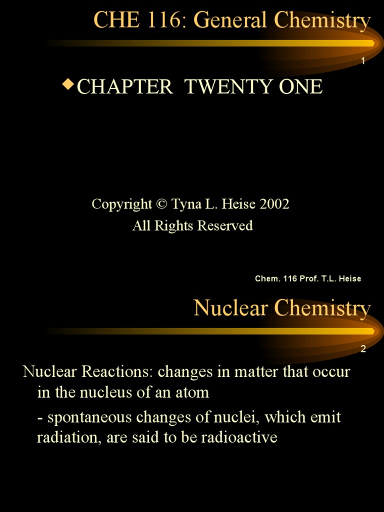Che CH 21 Nuclear | PDF | Atomic Nucleus | Neutron