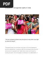 Analysis of Transgender Rights in India