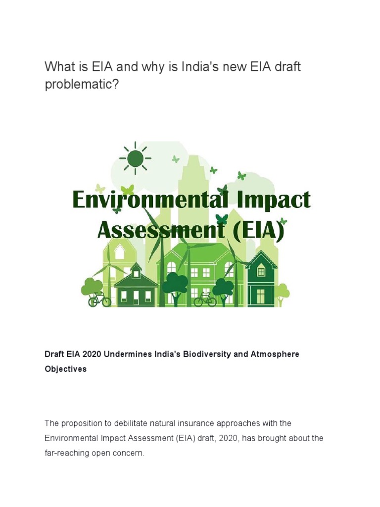 What Is EIA and Why Is India's New EIA Draft Problematic | PDF ...