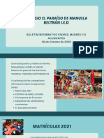 Boletin Informativo para Padres, Madres, Acudientes 30 de Octubre de 2020