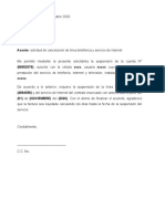 Carta Suspension Contrato Telefonico Internet Empresa Servicios Publicos