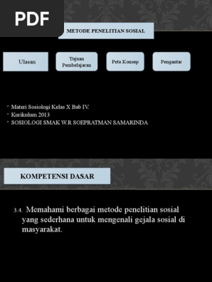 Ppt Metode Penelitian Sosial Kls X