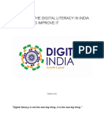 Analyzing the Digital Literacy in India and Ways to Improve It