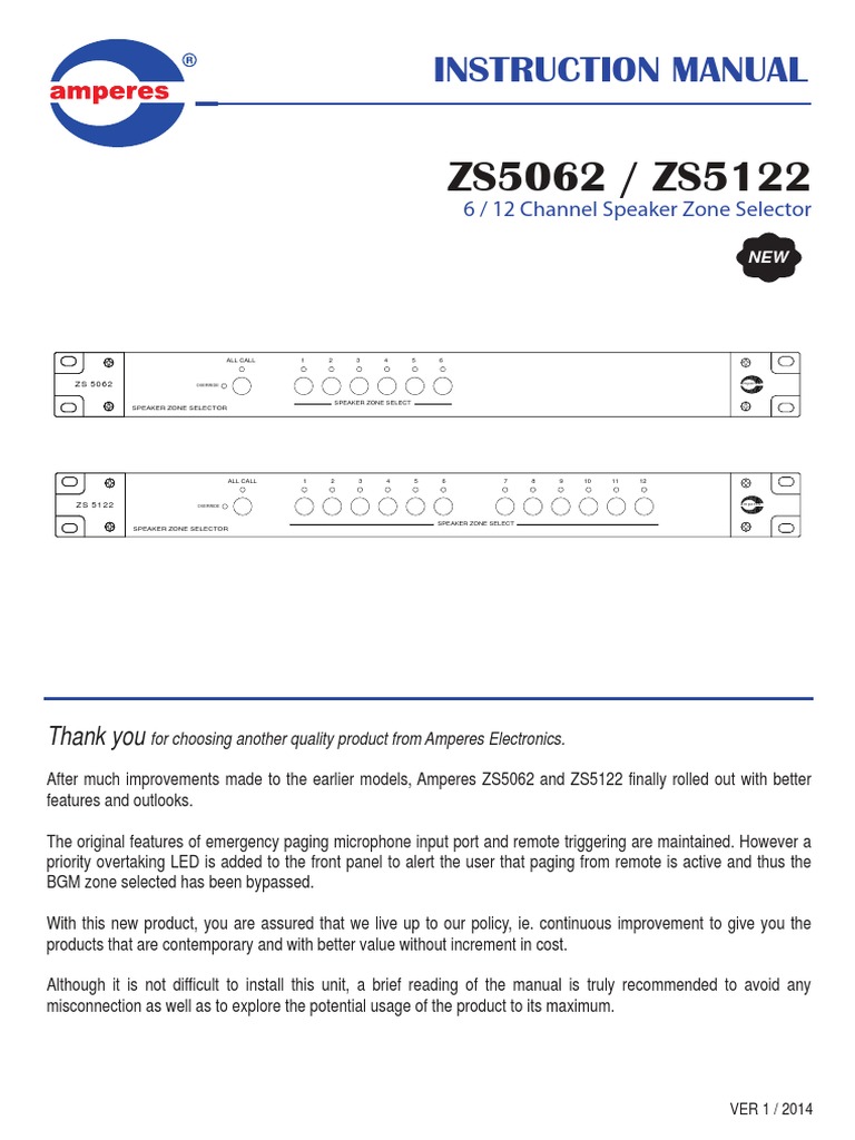 12 Channel Speaker Zone Selector PDF | PDF | Amplifier | Switch