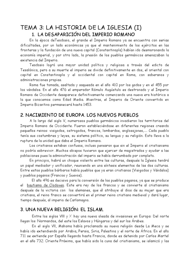 Fundación de la Iglesia Católica y su Historia | PDF | imperio Romano ...