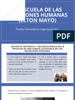 La Escuela de Las Relaciones Humanas (Elton Mayo)