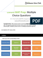 Oxford MAT Prep:: Multiple Choice Questions