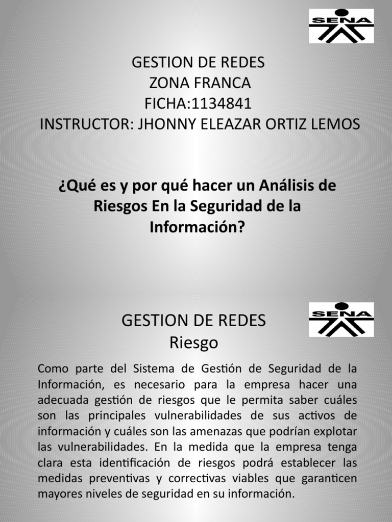 Analisis de Riesgo Seguridad de La Información | PDF | Vulnerabilidad ...