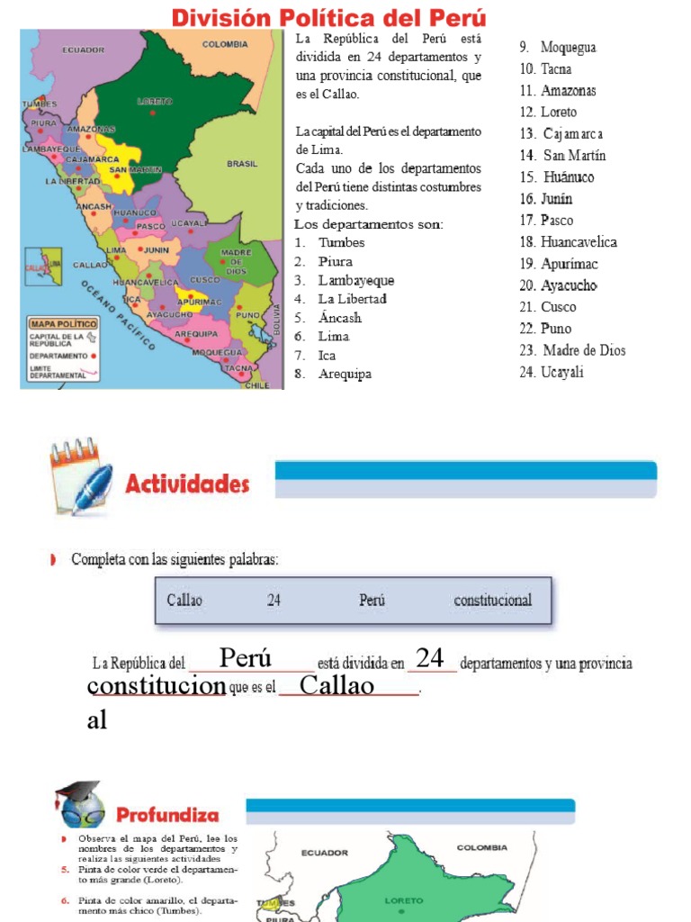 Division Politica Del Peru Pdf