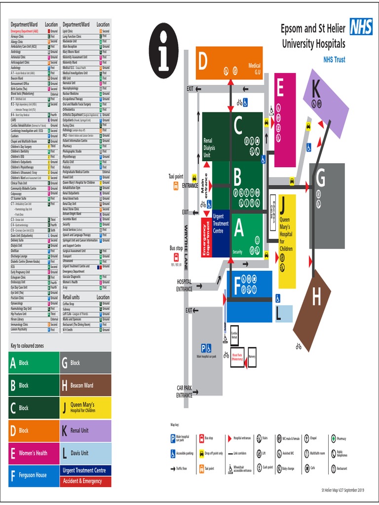 Epsom Hospital Map Of Site