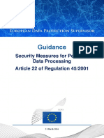 Guidance: Security Measures For Personal Data Processing Article 22 of Regulation 45/2001