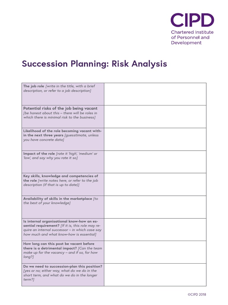Succession Planning - Risk Analysis | PDF