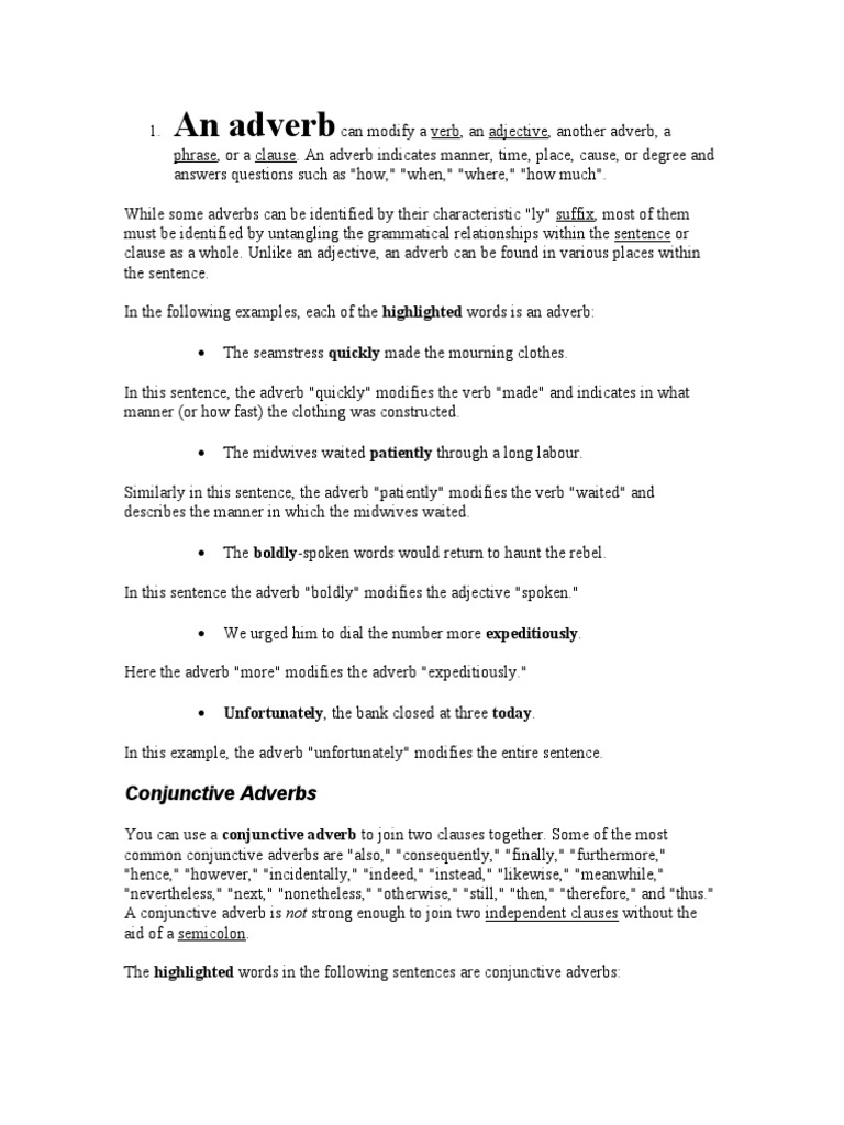 Adverb Pdf Adverb Adjective