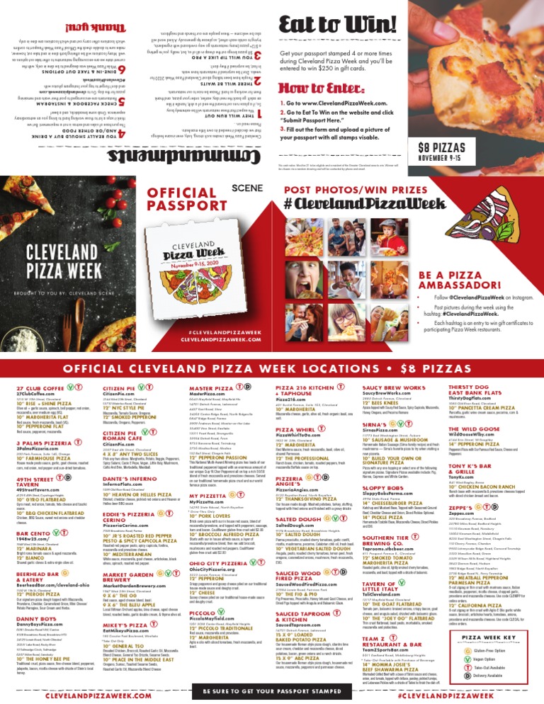 Cleveland Pizza Week Passport PDF Pizza Pesto