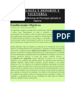 PSICOLOGÍA Y DEPORTE Y VICEVERSA Estableciendo Objetivos