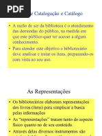 Sobre Catalogação e Catálogos