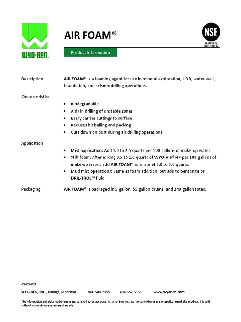 Air Foam®: Product Information | PDF
